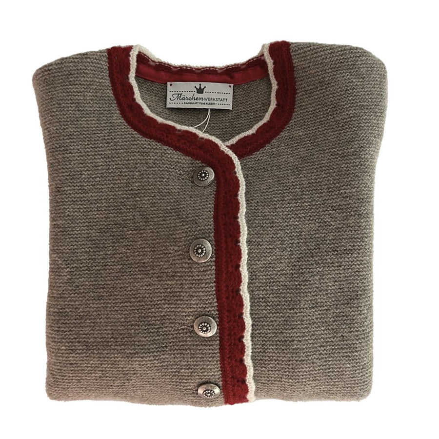 Baby Strickjacke Marie braun-rot - Kaufhaus des Südens
