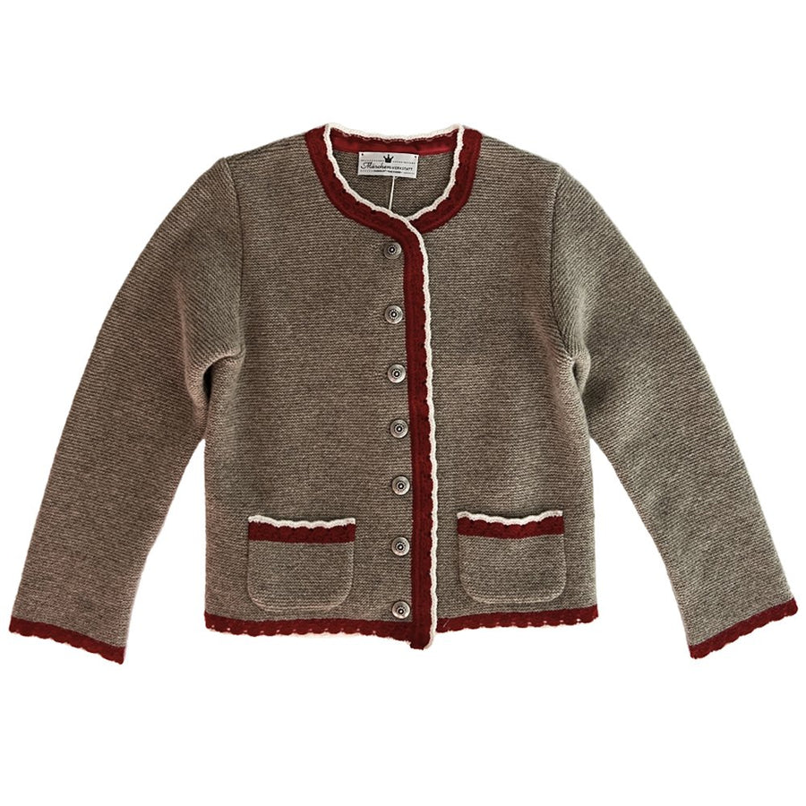 Baby Strickjacke Marie braun-rot - Kaufhaus des Südens
