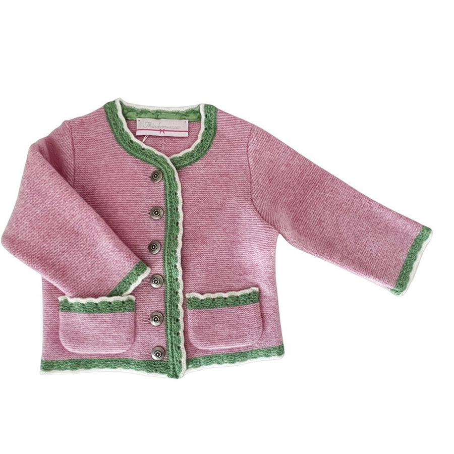 Baby Strickjacke Marie rosa-grün - Kaufhaus des Südens