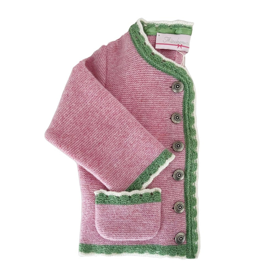 Baby Strickjacke Marie rosa-grün - Kaufhaus des Südens