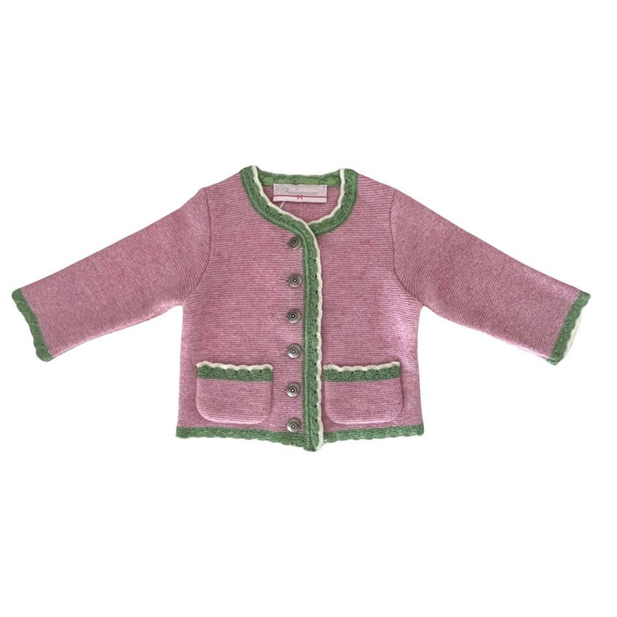 Baby Strickjacke Marie rosa-grün - Kaufhaus des Südens