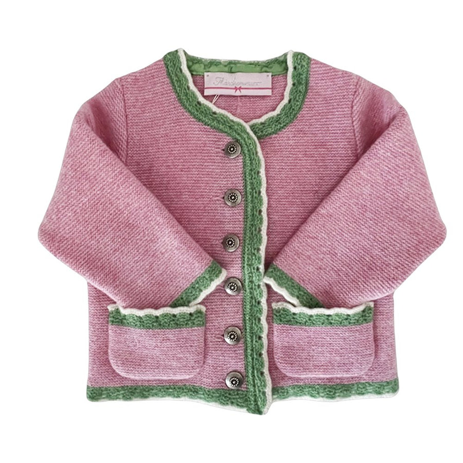 Baby Strickjacke Marie rosa-grün - Kaufhaus des Südens