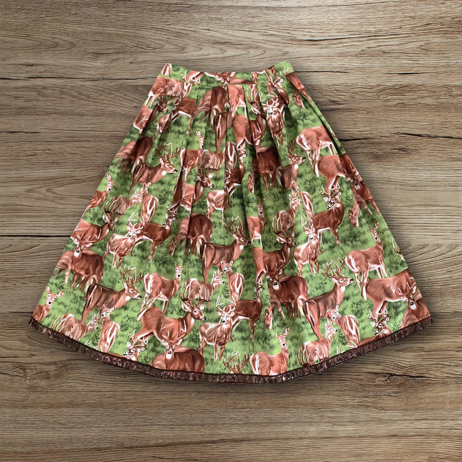 Damen Dirndl Hirschglück Samt Märchenwerkstatt Damen Dirndl ohne Mieder mit T-Shirt , Rock &amp; Schürze