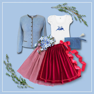 
                    
                      Damen Dirndl Landliebe Samt Märchenwerkstatt Damen Dirndl ohne Mieder mit T-Shirt , Rock &amp; Schürze
                    
                  