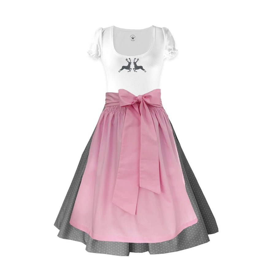 Damen Dirndl Rosa Märchenwerkstatt Damen Dirndl ohne Mieder mit T-Shirt , Rock &amp; Schürze