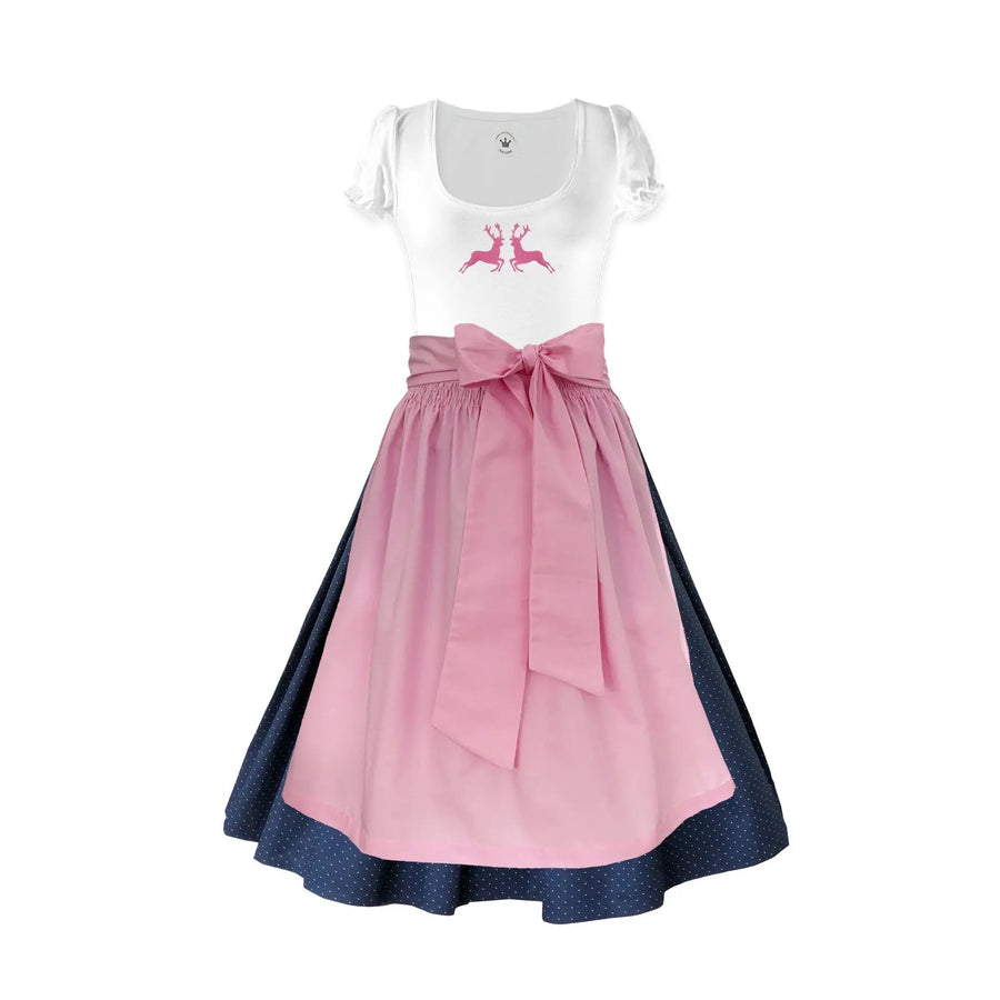 Damen Dirndl Rosa Märchenwerkstatt Damen Dirndl ohne Mieder mit T-Shirt , Rock &amp; Schürze