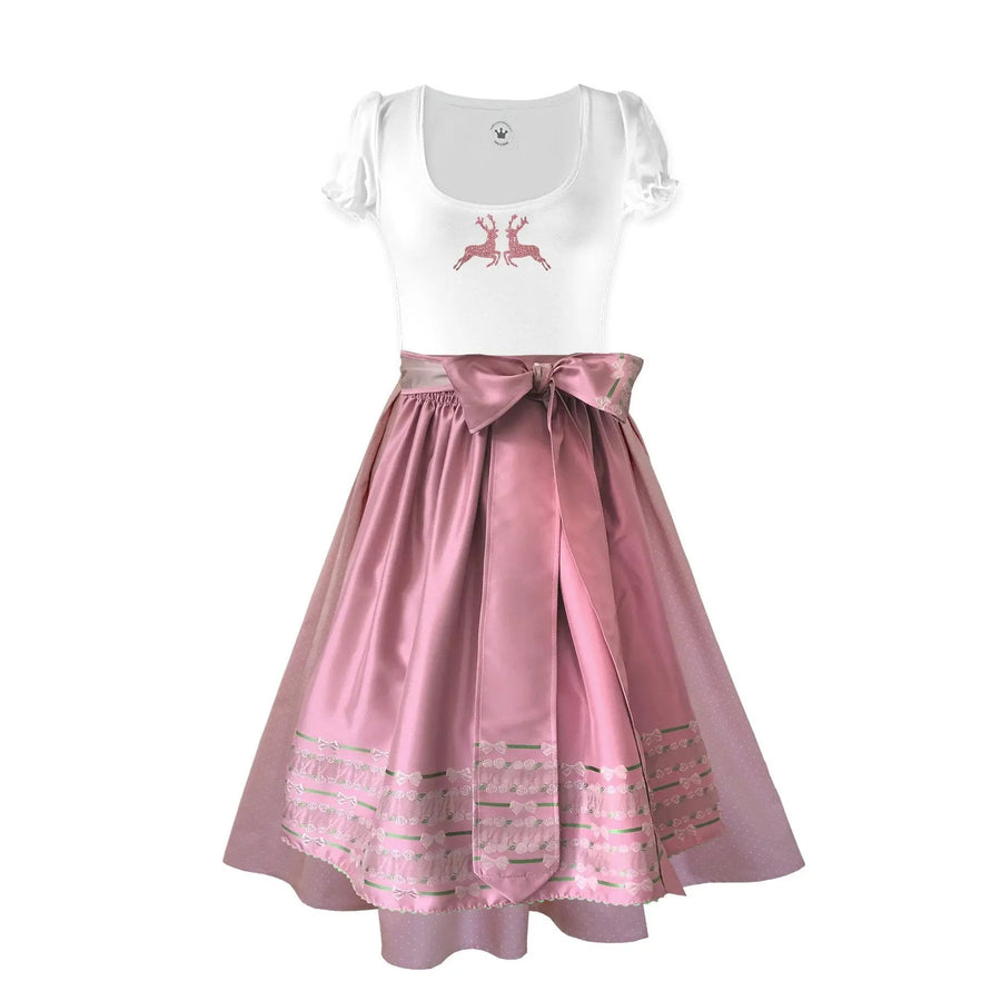 Damen Dirndl Rosenschimmer Märchenwerkstatt Damen Dirndl ohne Mieder mit T-Shirt , Rock &amp; Schürze