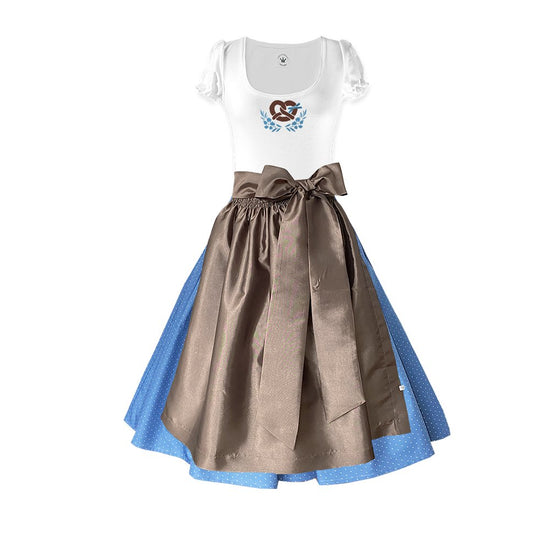 Damen Dirndl Taft Haselnuss