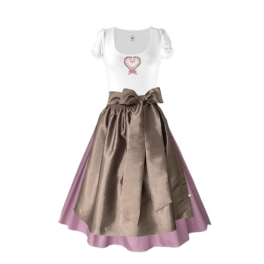 Damen Dirndl Taft Haselnuss