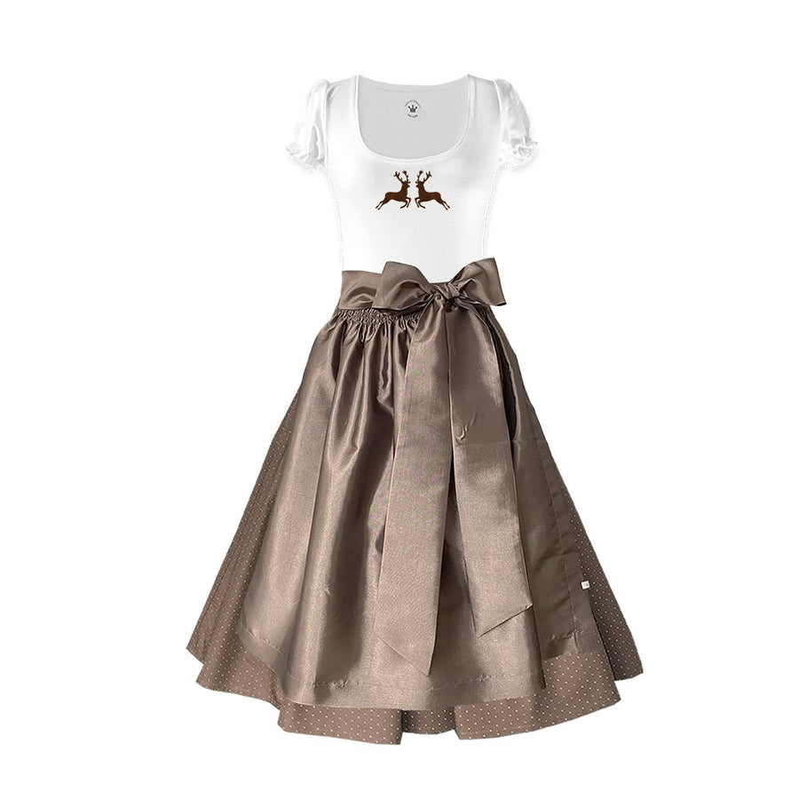 Damen Dirndl Taft Haselnuss