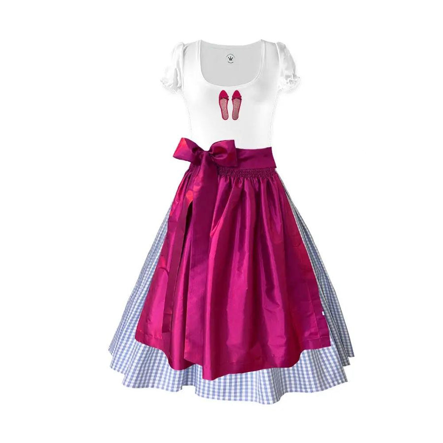 Damen Dirndl Taft Himbeere
