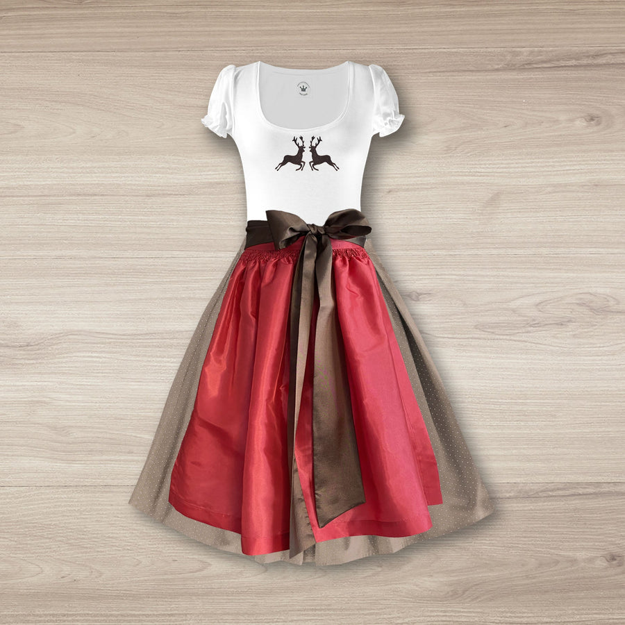 Damen Dirndl Taft Sommernacht Märchenwerkstatt Damen Dirndl ohne Mieder mit T-Shirt , Rock &amp; Schürze