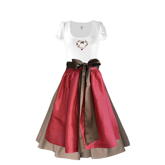 Damen Dirndl Taft Sommernacht Märchenwerkstatt Damen Dirndl ohne Mieder mit T-Shirt , Rock &amp; Schürze