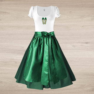 
                    
                      Damen Dirndl Taft Tannengrün Märchenwerkstatt Damen Dirndl ohne Mieder mit T-Shirt , Rock &amp; Schürze
                    
                  