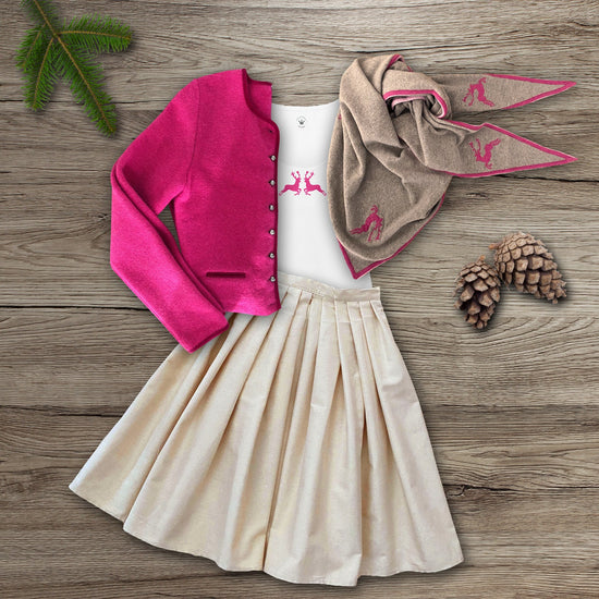 Damen Rock beige-gold