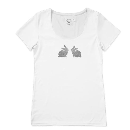 Damen T-Shirt Glitzer Hase Märchenwerkstatt