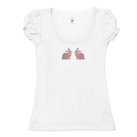 Damen T-Shirt Glitzer Hase Märchenwerkstatt