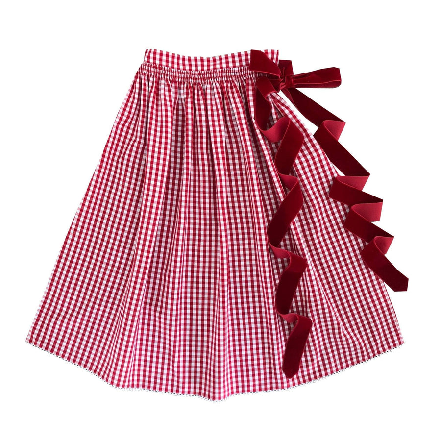 Dirndlschürze Midi Karo rot weiß