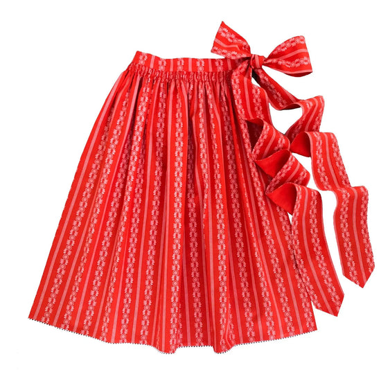 Dirndlschürze midi Ranke breit orange