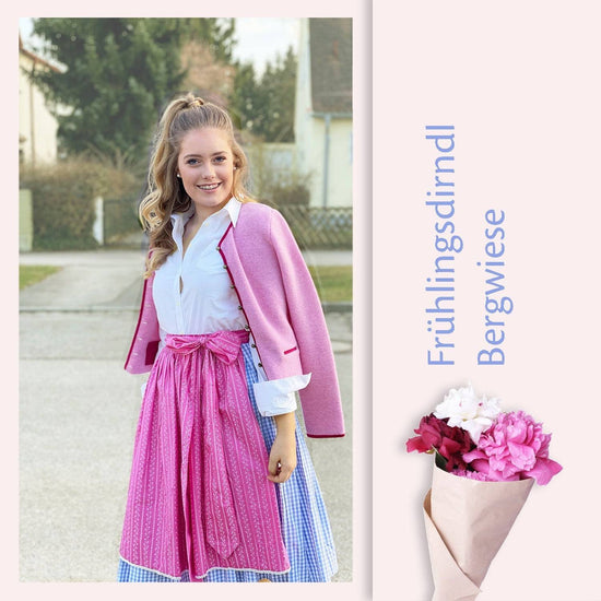 Dirndlschürze Midi Ranke pink