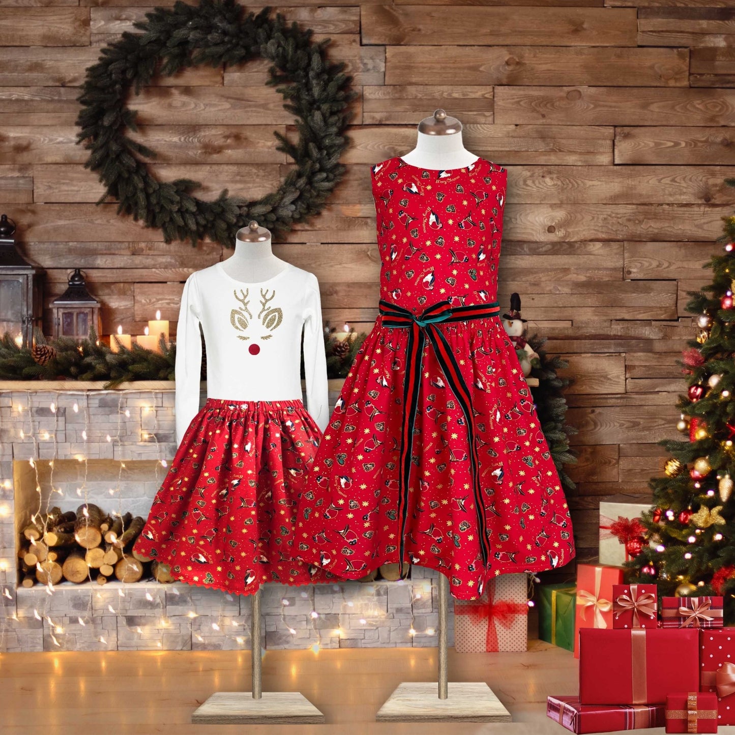 Laden Sie das Bild in den Galerie-Viewer, Festliches rotes Mädchen Weihnachtskleid - Kaufhaus des Südens
